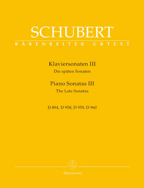 Cover: 9790006539864 | Klaviersonaten III D 894, 958, 959, 960, Spielpartitur, Sammelband,...