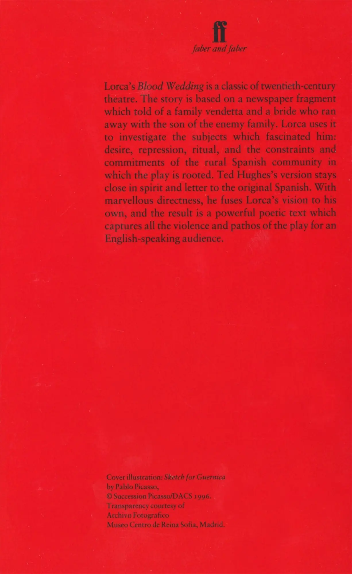 Rückseite: 9780571190065 | Blood Wedding | Federico Garcia Lorca (u. a.) | Taschenbuch | Englisch