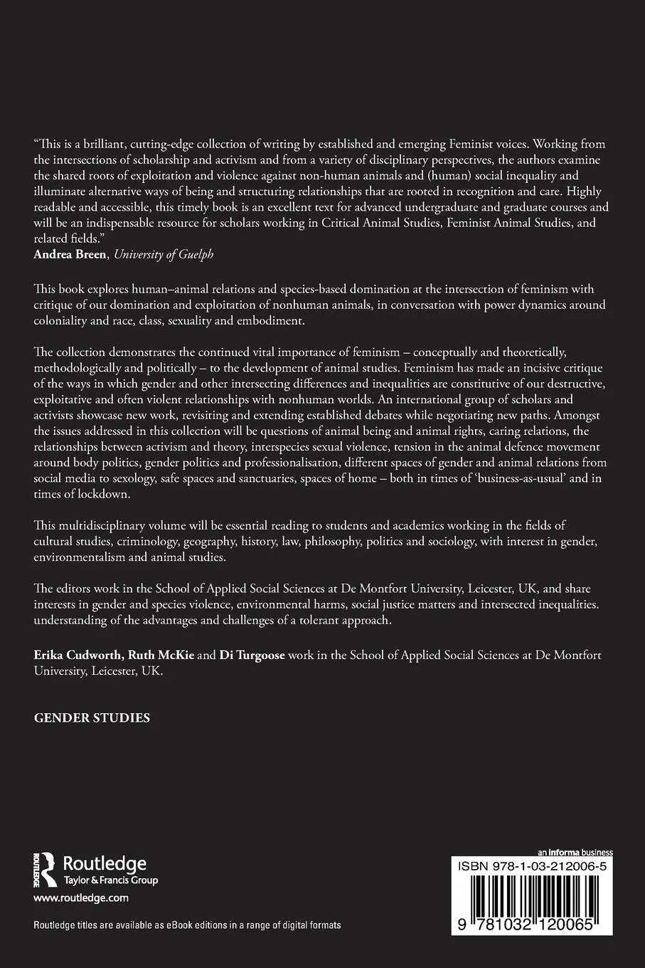 Rückseite: 9781032120065 | Feminist Animal Studies | Theories, Practices, Politics | Taschenbuch