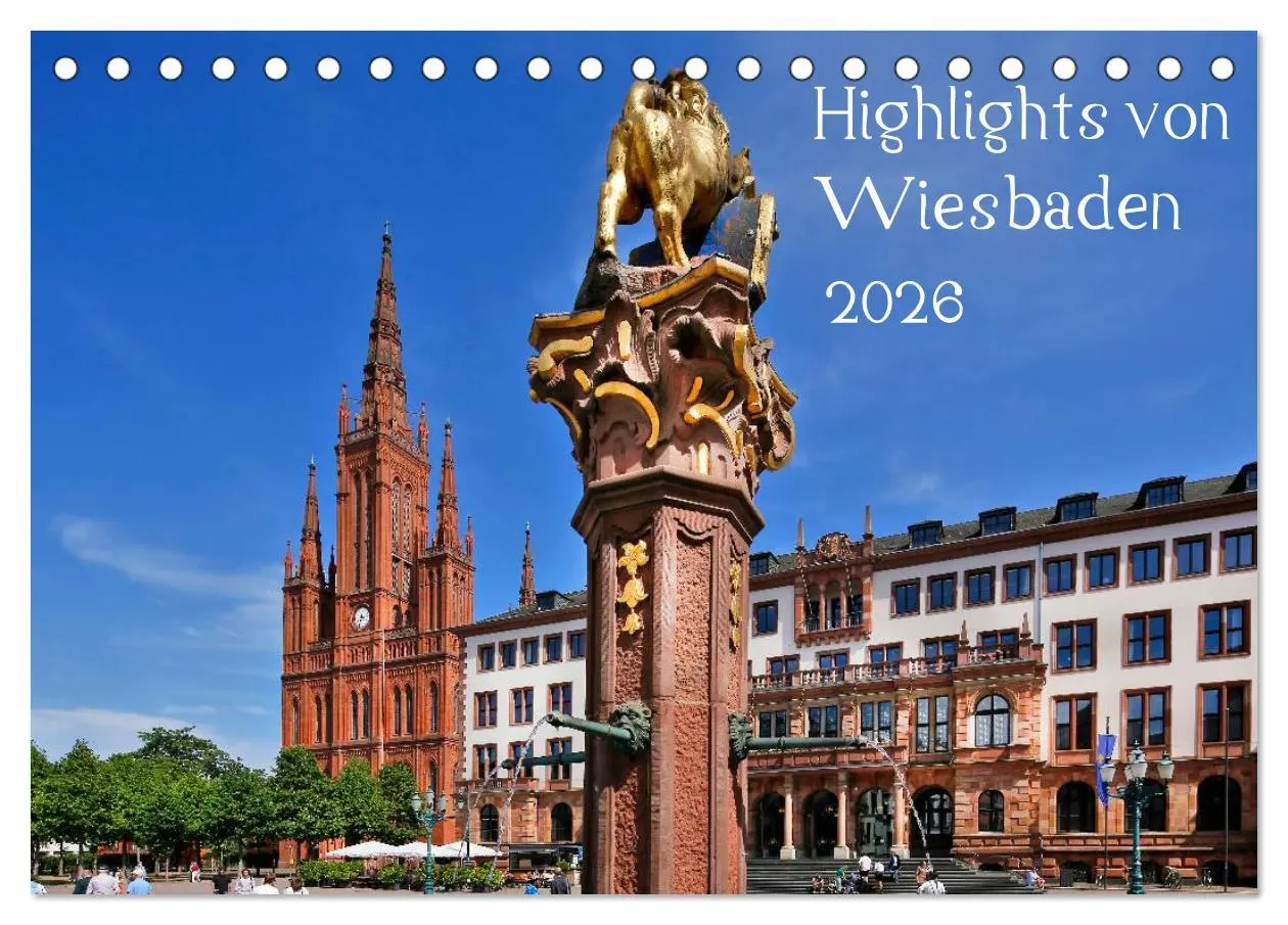 Cover: 9783516060065 | Highlights von Wiesbaden (Tischkalender 2026 DIN A5 quer), CALVENDO...