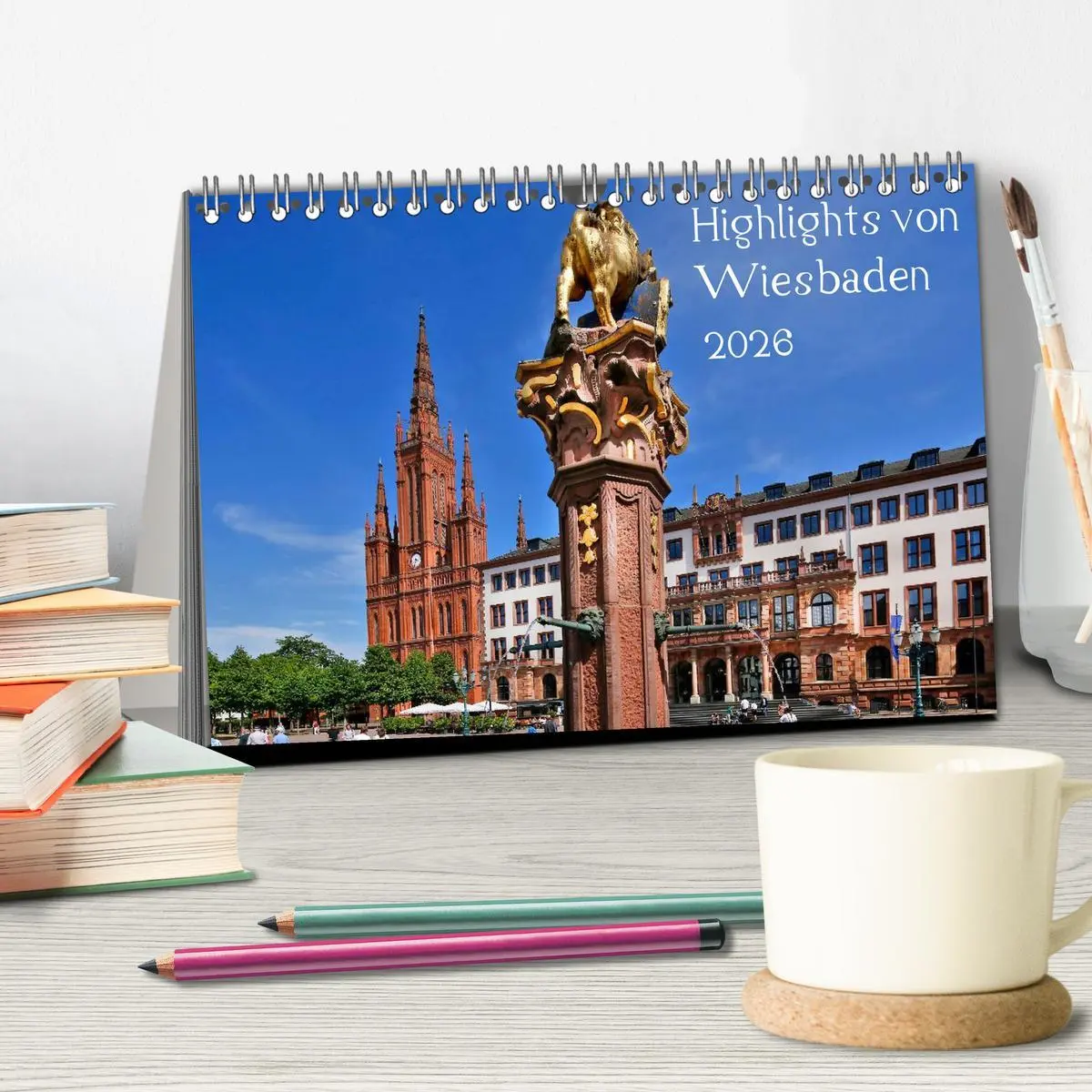 Bild: 9783516060065 | Highlights von Wiesbaden (Tischkalender 2026 DIN A5 quer), CALVENDO...