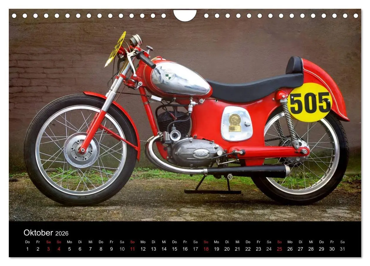 Bild: 9783516200065 | Motorrad Oldtimer (Wandkalender 2026 DIN A4 quer), CALVENDO...