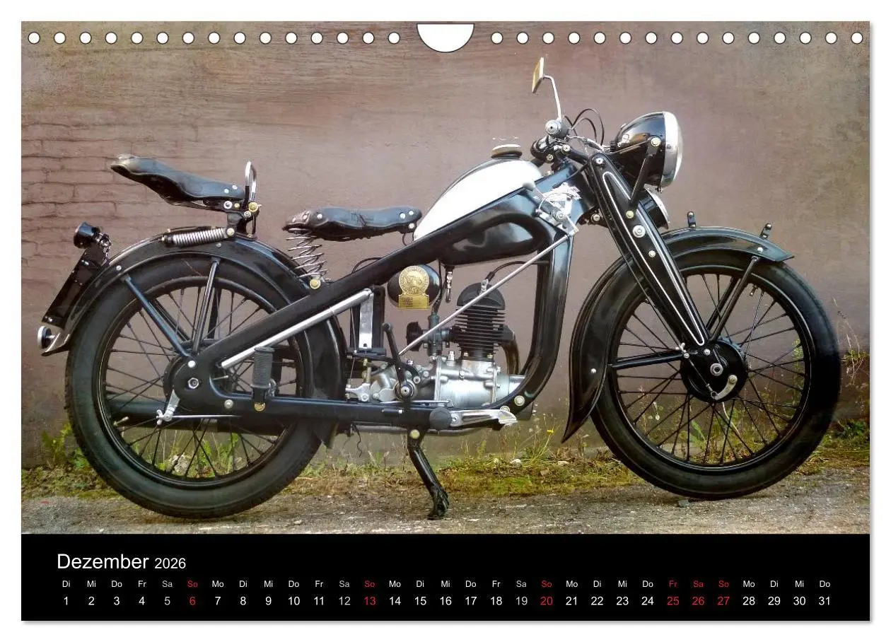 Bild: 9783516200065 | Motorrad Oldtimer (Wandkalender 2026 DIN A4 quer), CALVENDO...