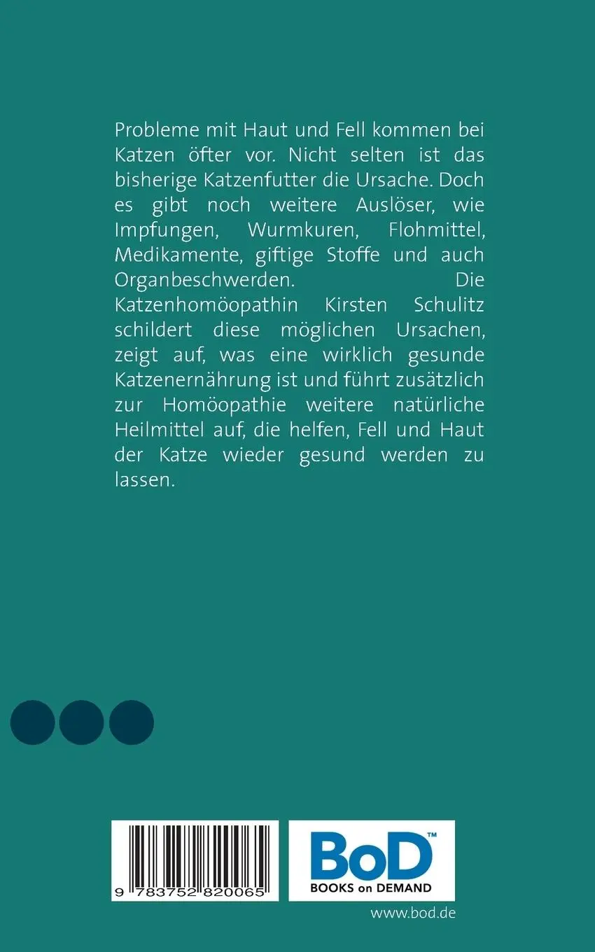 Rückseite: 9783752820065 | Haut- und Fellprobleme bei Katzen | Kirsten Schulitz | Taschenbuch
