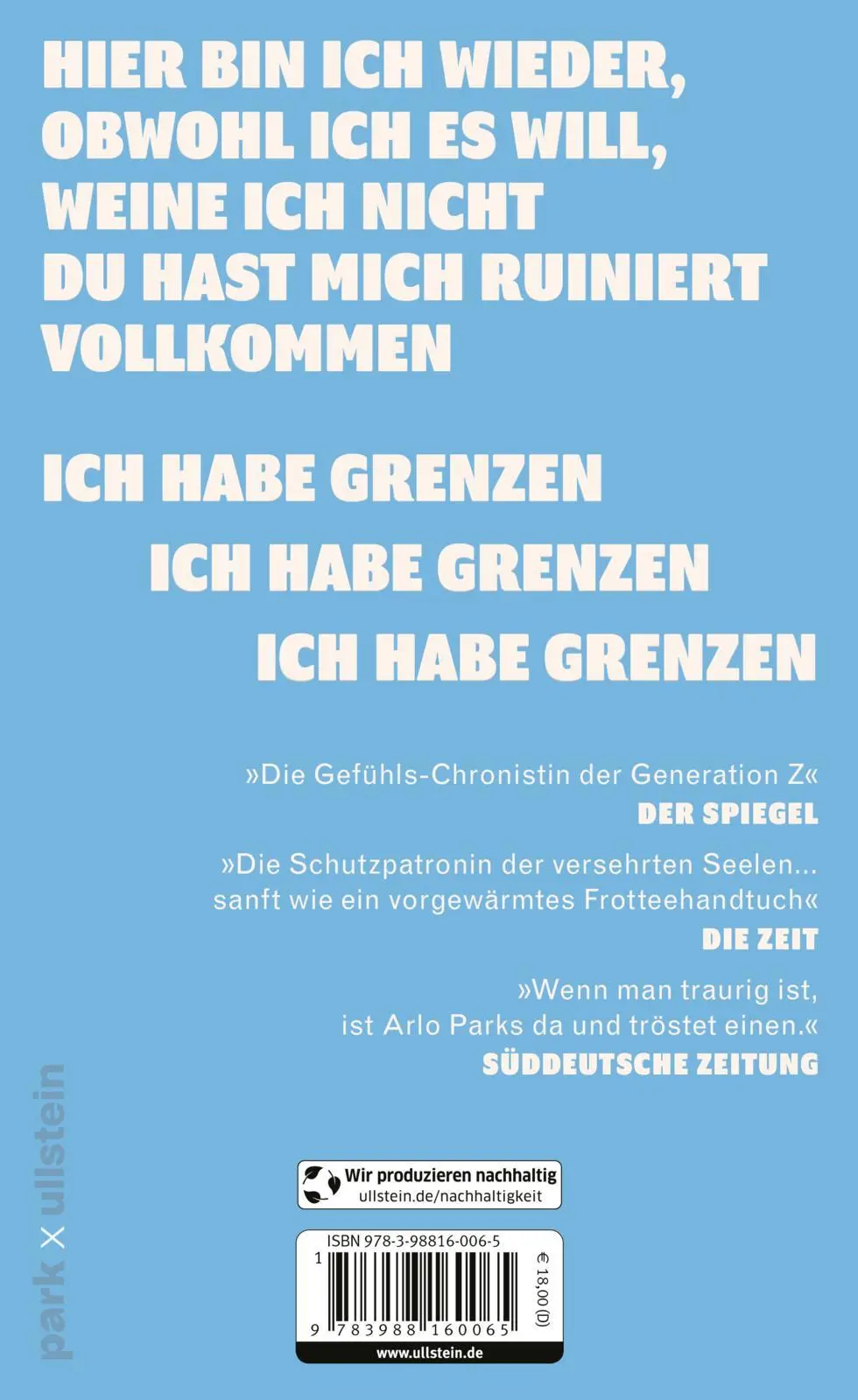 Rückseite: 9783988160065 | The Magic Border | Arlo Parks | Buch | 160 S. | Deutsch | 2023