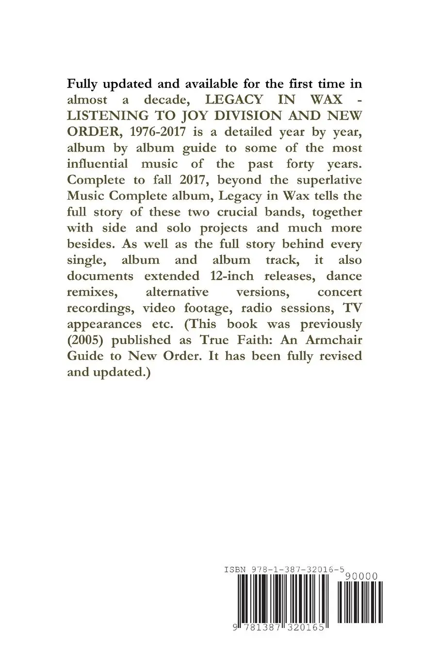 Rückseite: 9781387320165 | A Legacy in Wax | Dave Thompson | Taschenbuch | Englisch | 2017