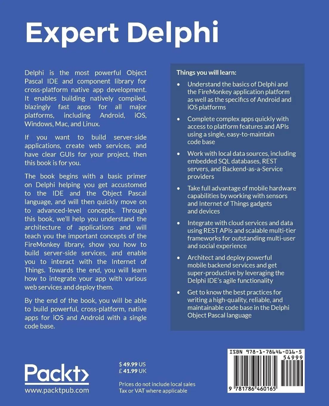 Rückseite: 9781786460165 | Expert Delphi | Robust and fast cross-platform application development