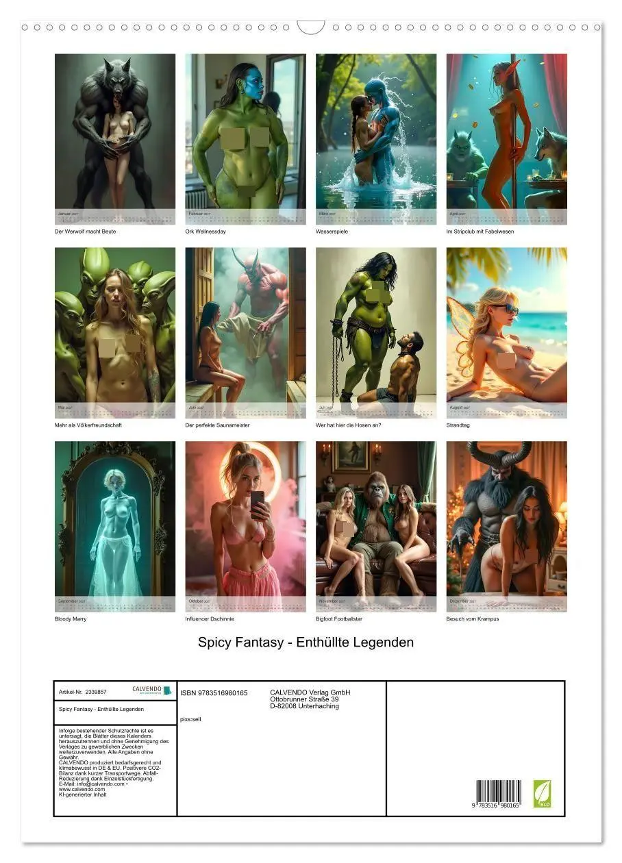 Bild: 9783516980165 | Spicy Fantasy - Enthüllte Legenden (Wandkalender 2027 DIN A2 hoch),...