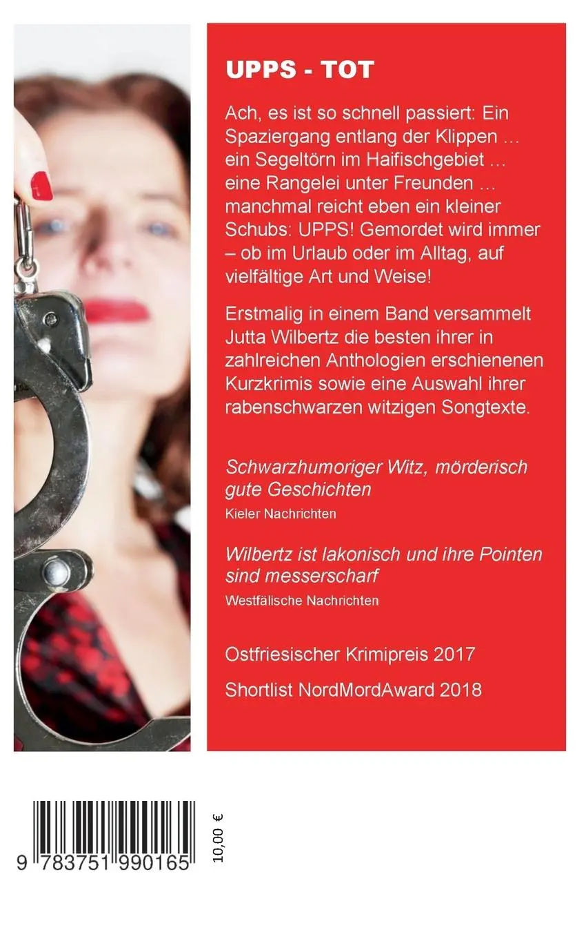 Rückseite: 9783751990165 | Upps - Tot | Kurzkrimis &amp; böse Songs | Jutta Wilbertz | Taschenbuch