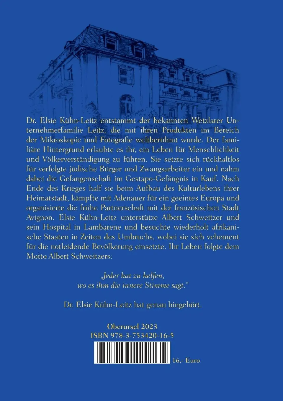 Rückseite: 9783753420165 | Dr. Elsie Kühn-Leitz | die Menschliche - die Versöhnliche | Döringer