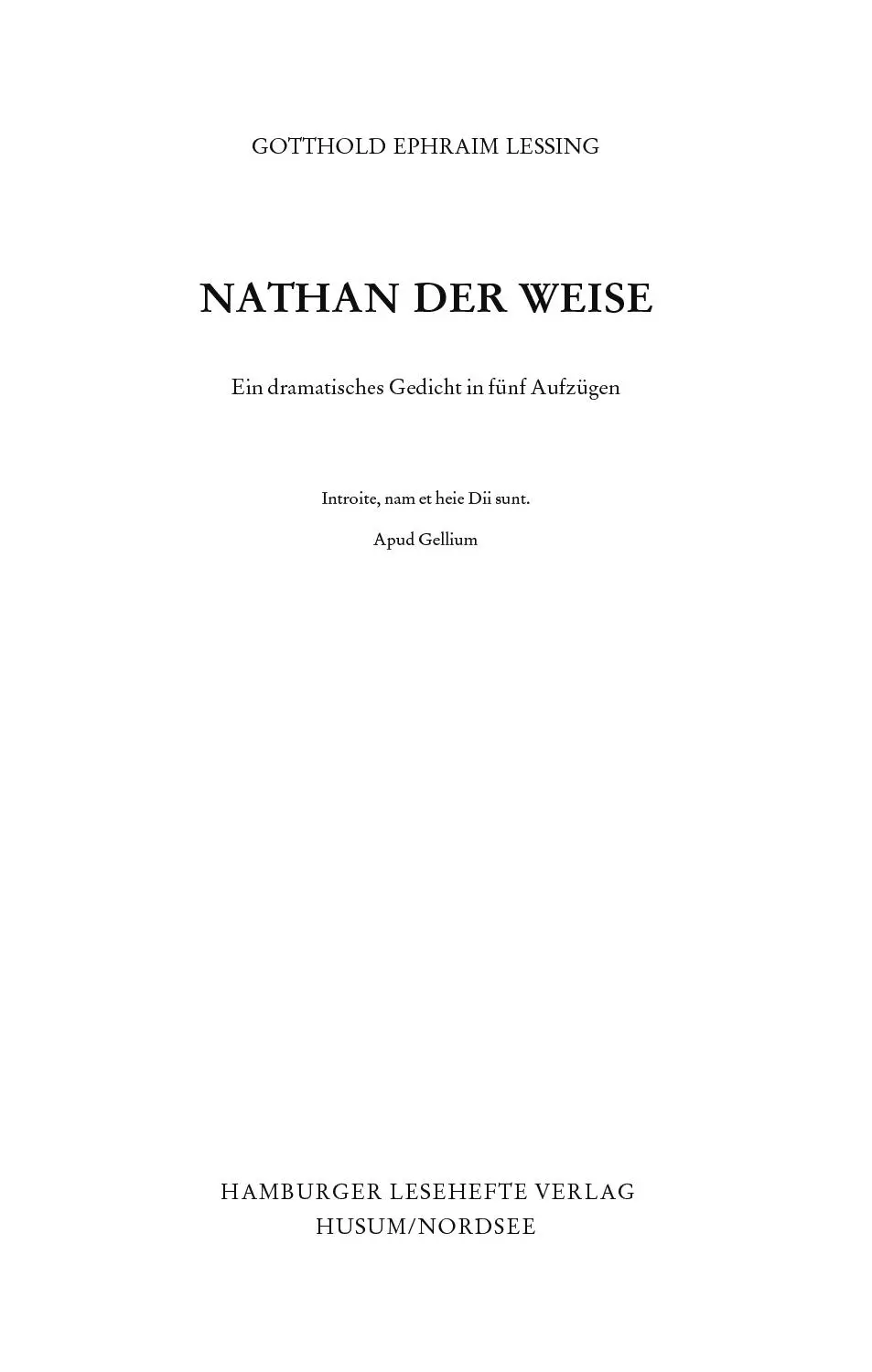 Bild: 9783872910165 | Nathan der Weise | Textausgabe mit Nachwort und Erläuterungen | Buch