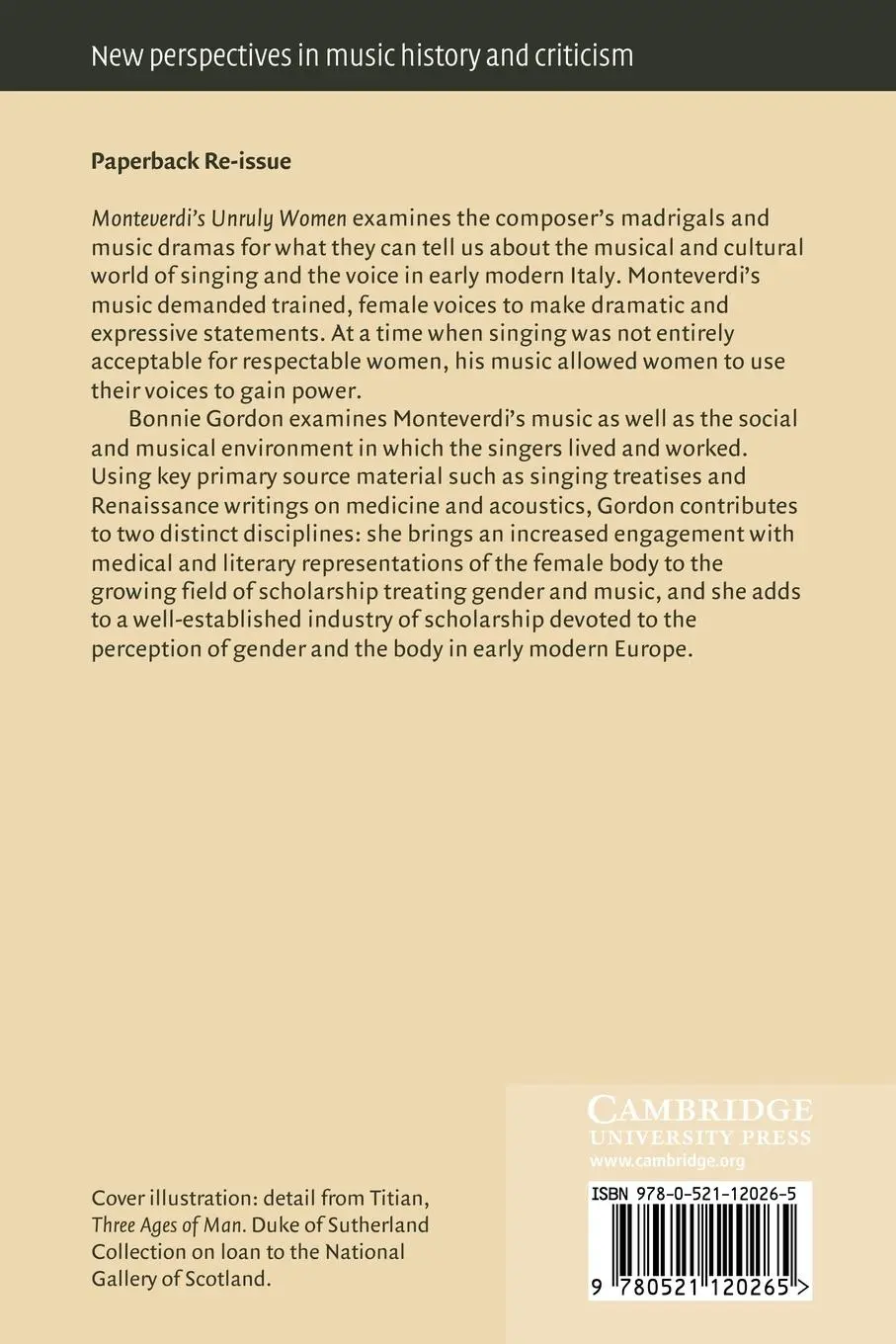 Rückseite: 9780521120265 | Monteverdi's Unruly Women | The Power of Song in Early Modern Italy