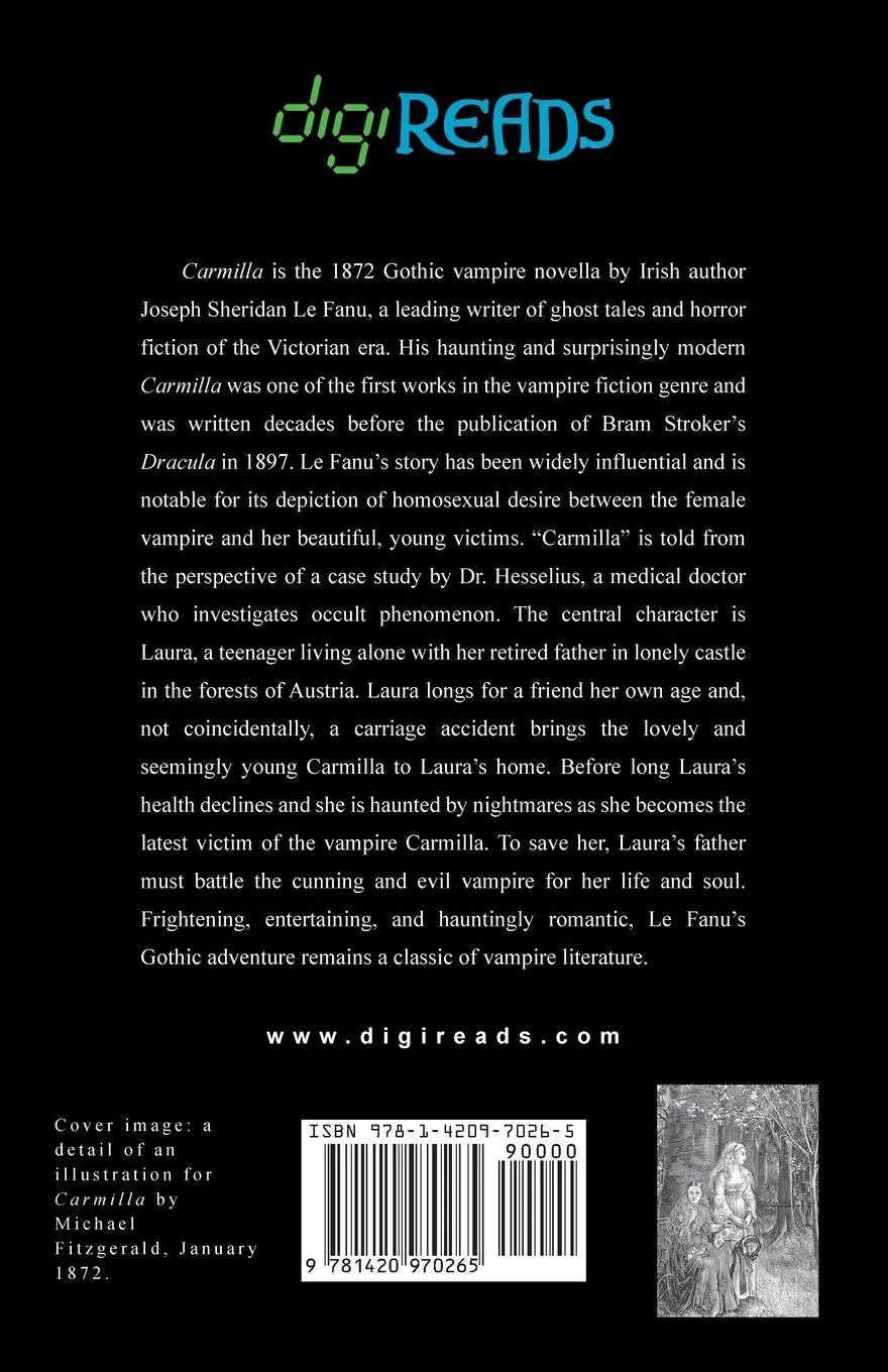 Rückseite: 9781420970265 | Carmilla | J. Sheridan Le Fanu | Taschenbuch | Kartoniert / Broschiert