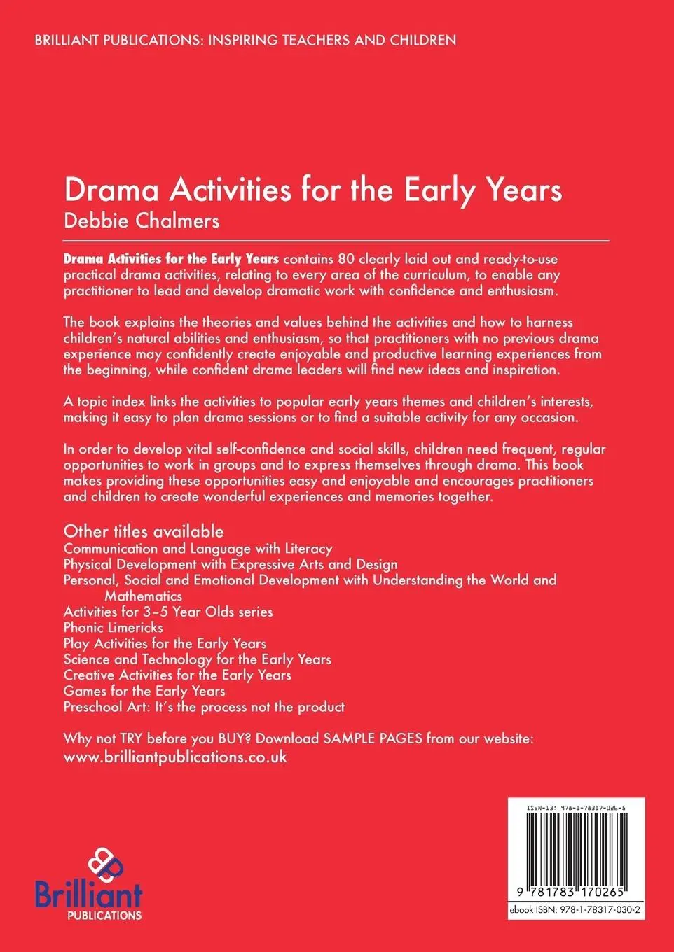 Rückseite: 9781783170265 | Drama Activities for the Early Years - Promoting Learning Across...