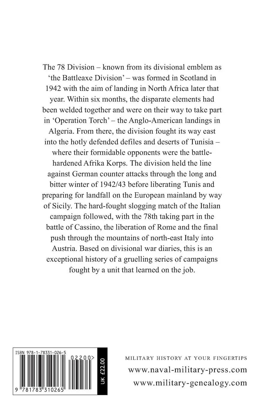 Rückseite: 9781783310265 | Algiers to Austriathe 78th Division in the Second World War | Ray