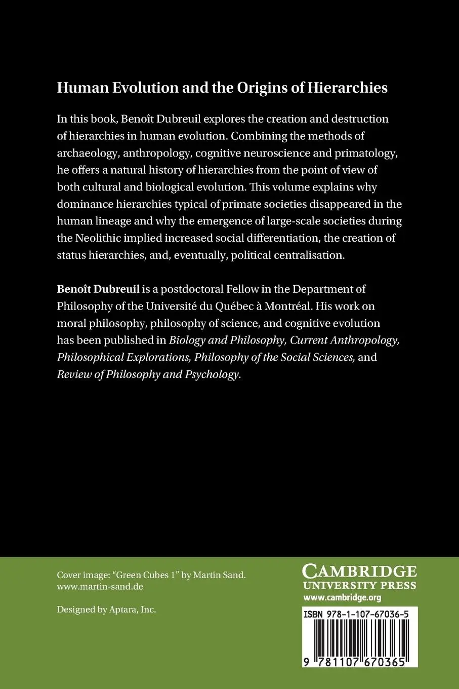 Rückseite: 9781107670365 | Human Evolution and the Origins of Hierarchies | The State of Nature