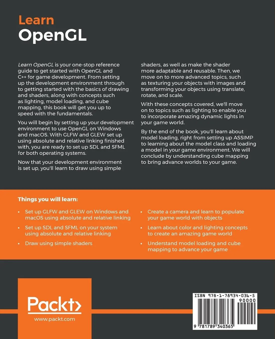 Rückseite: 9781789340365 | Learn OpenGL | Frahaan Hussain | Taschenbuch | Kartoniert / Broschiert