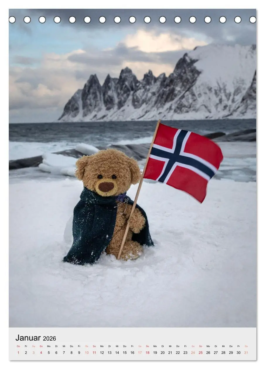 Bild: 9783516340365 | Travelling Teddy liebt es Bunt (Tischkalender 2026 DIN A5 hoch),...