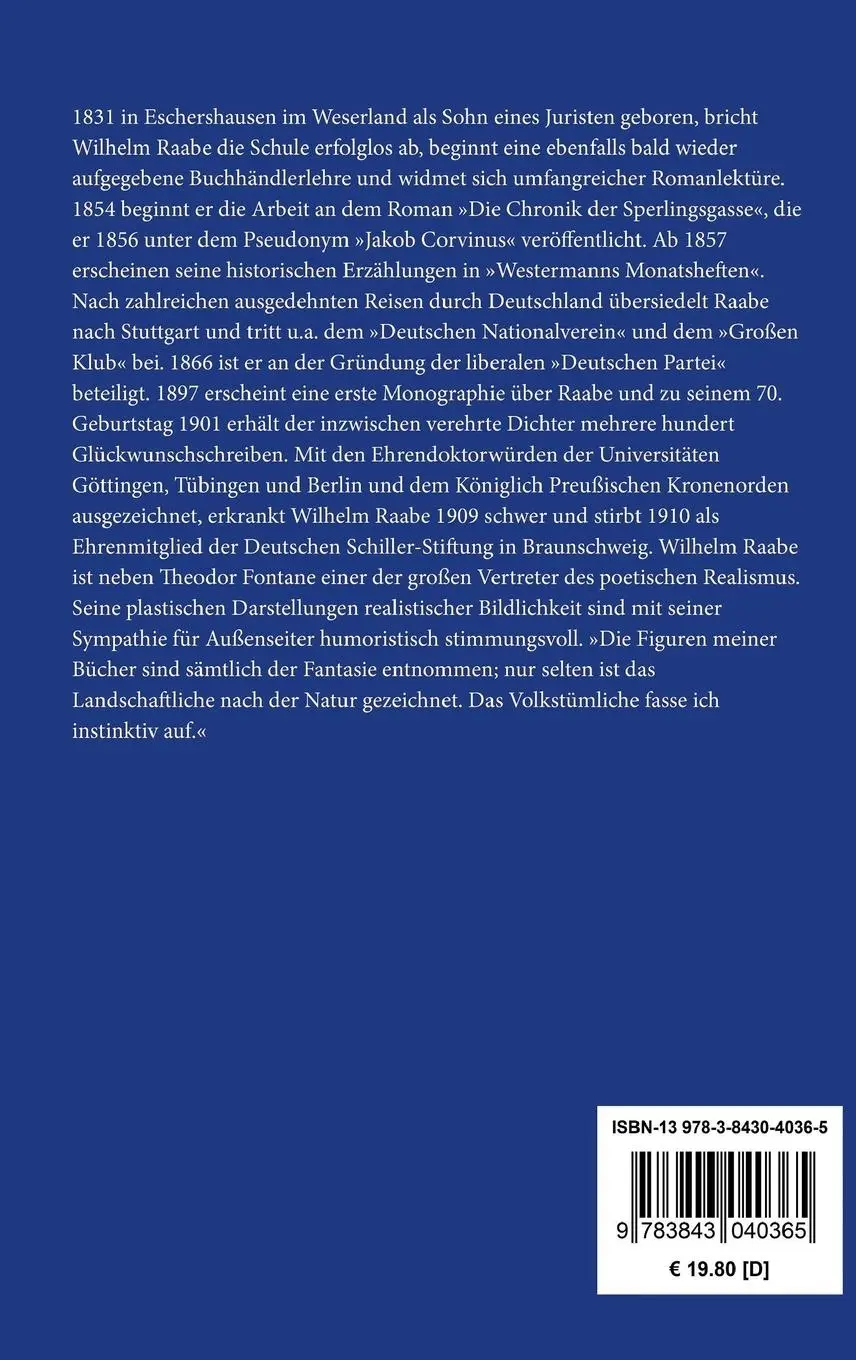 Rückseite: 9783843040365 | Die Gänse von Bützow | Wilhelm Raabe | Buch | 80 S. | Deutsch | 2015