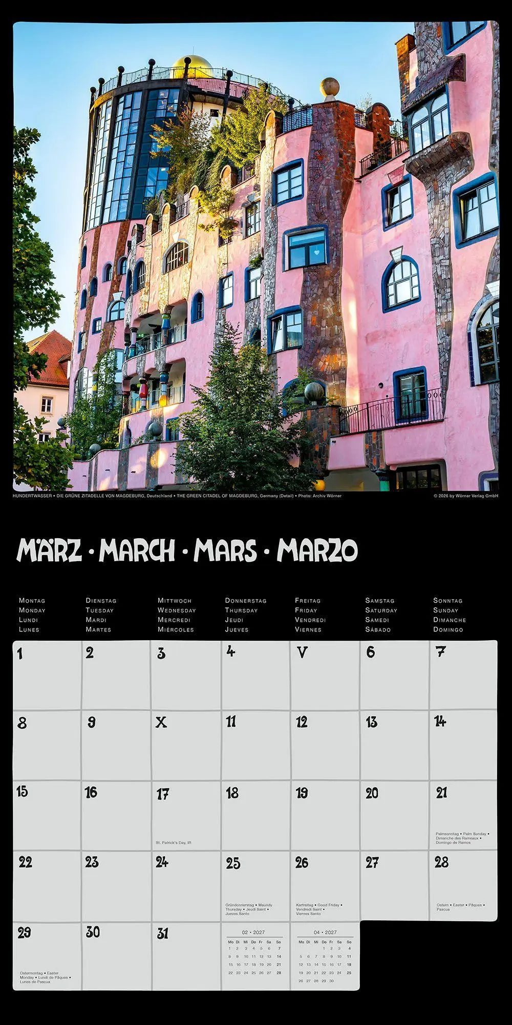 Bild: 9783910430365 | Hundertwasser Broschürenkalender Architektur 2027 | Wörner Verlag GmbH