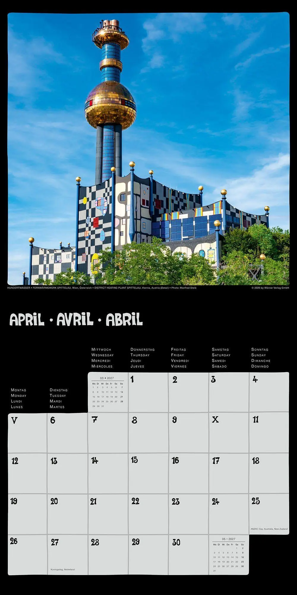 Bild: 9783910430365 | Hundertwasser Broschürenkalender Architektur 2027 | Wörner Verlag GmbH