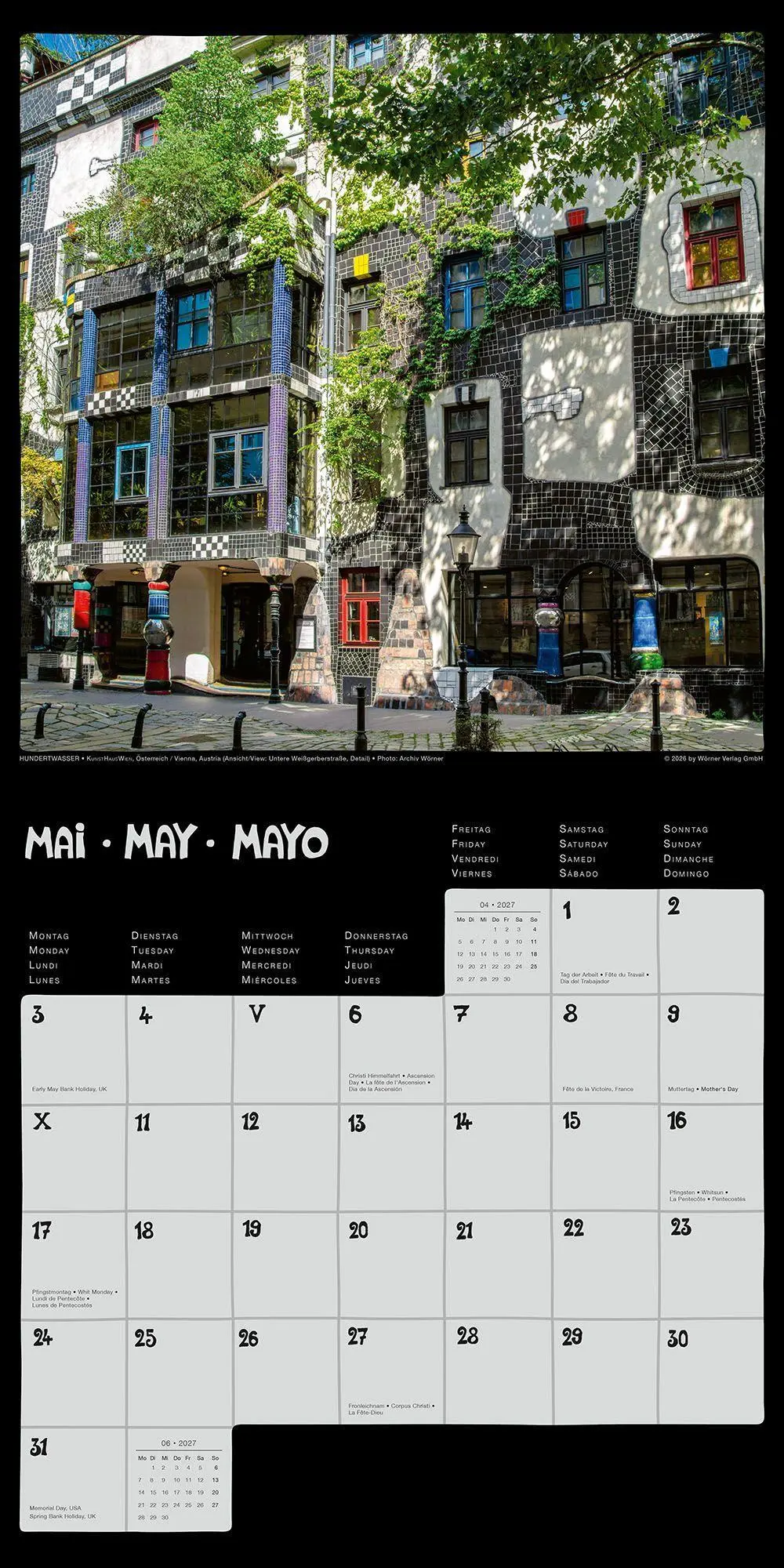 Bild: 9783910430365 | Hundertwasser Broschürenkalender Architektur 2027 | Wörner Verlag GmbH
