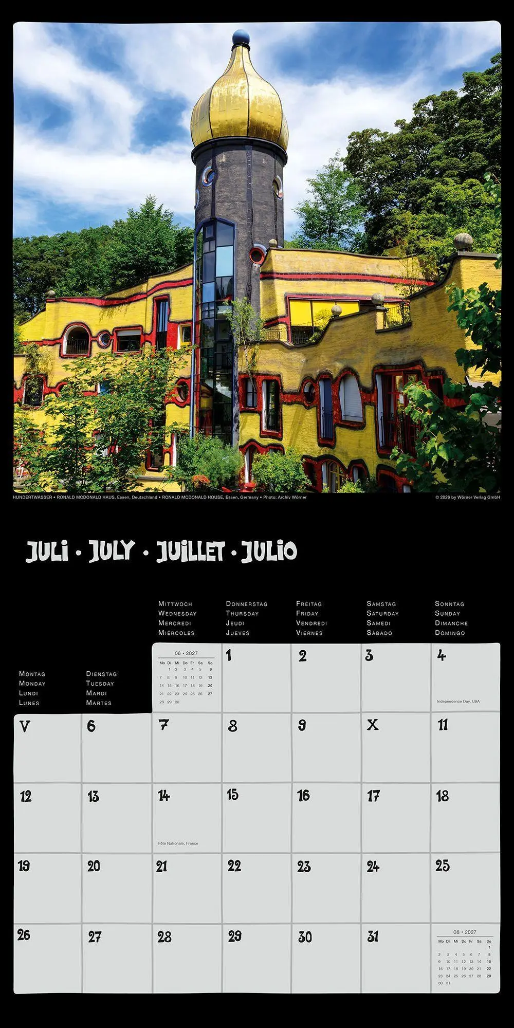 Bild: 9783910430365 | Hundertwasser Broschürenkalender Architektur 2027 | Wörner Verlag GmbH