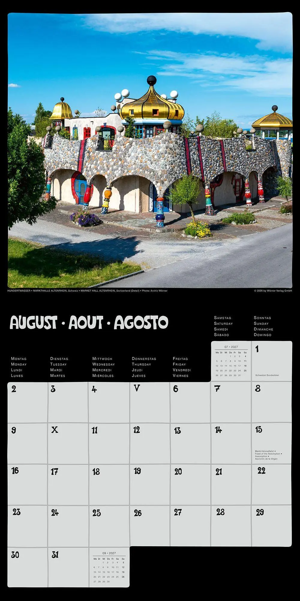 Bild: 9783910430365 | Hundertwasser Broschürenkalender Architektur 2027 | Wörner Verlag GmbH
