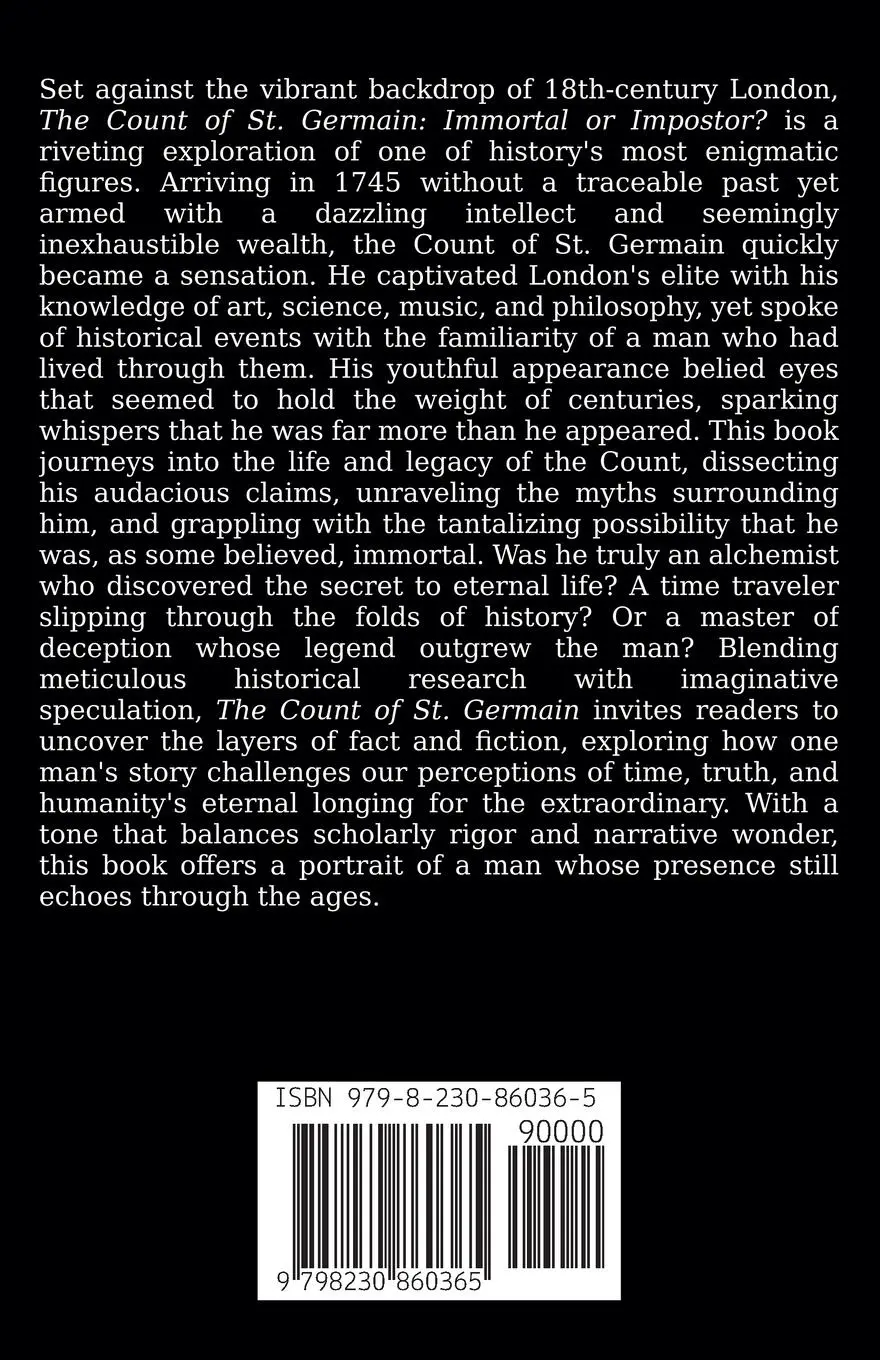 Rückseite: 9798230860365 | Eternal Enigma | The Life and Legend of The Count of St. Germain