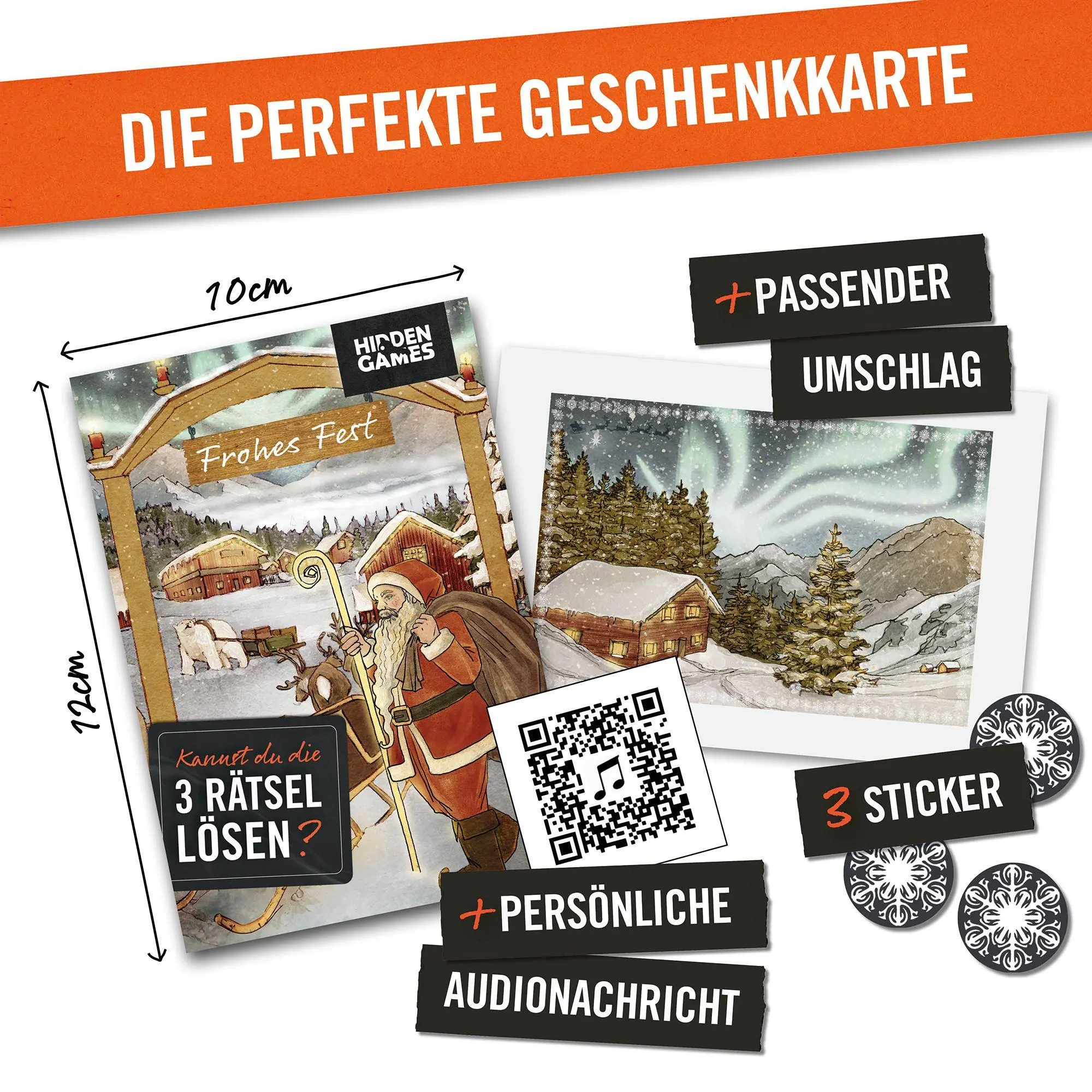 Bild: 4260686490465 | Hidden Games: Rätselhafte Weihnachten Rätselkarte | Spiel | HIDKART2