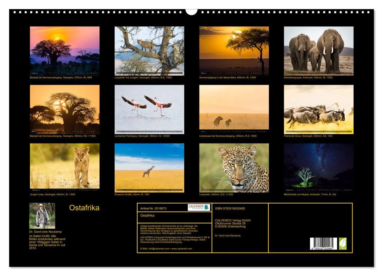 Bild: 9783516020465 | Ostafrika (Wandkalender 2026 DIN A2 quer), CALVENDO Monatskalender