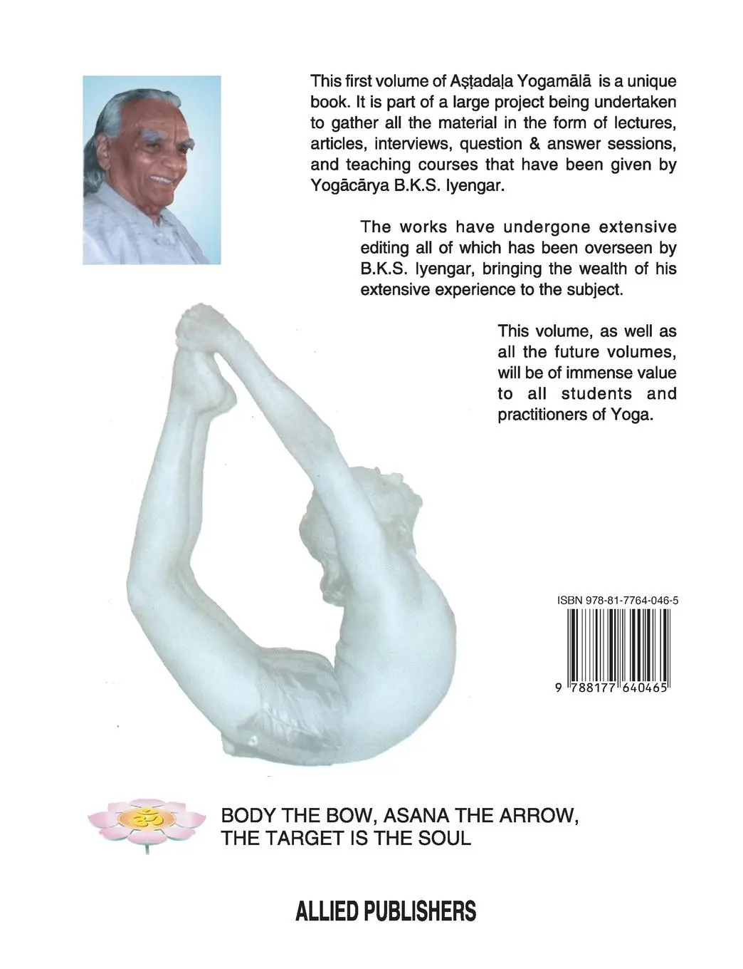 Rückseite: 9788177640465 | Astadala Yogamala (Collected Works) Volume 1 | B. K. S Iyengar | Buch