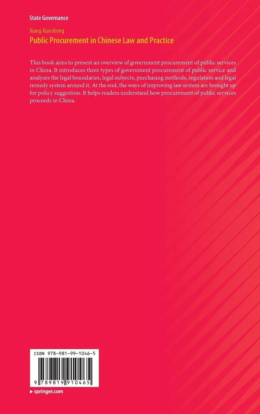 Rückseite: 9789819910465 | Public Procurement in Chinese Law and Practice | Xiang Xiansheng | ix