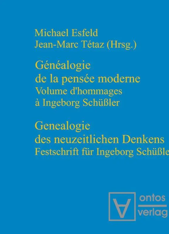 Cover: 9783110320565 | Genealogie des neuzeitlichen Denkens / Généalogie de la pensée moderne