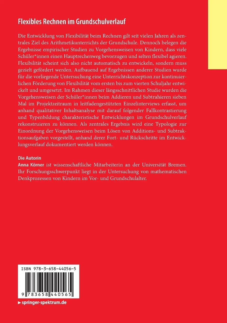 Rückseite: 9783658440565 | Flexibles Rechnen im Grundschulverlauf | Anna Körner | Taschenbuch