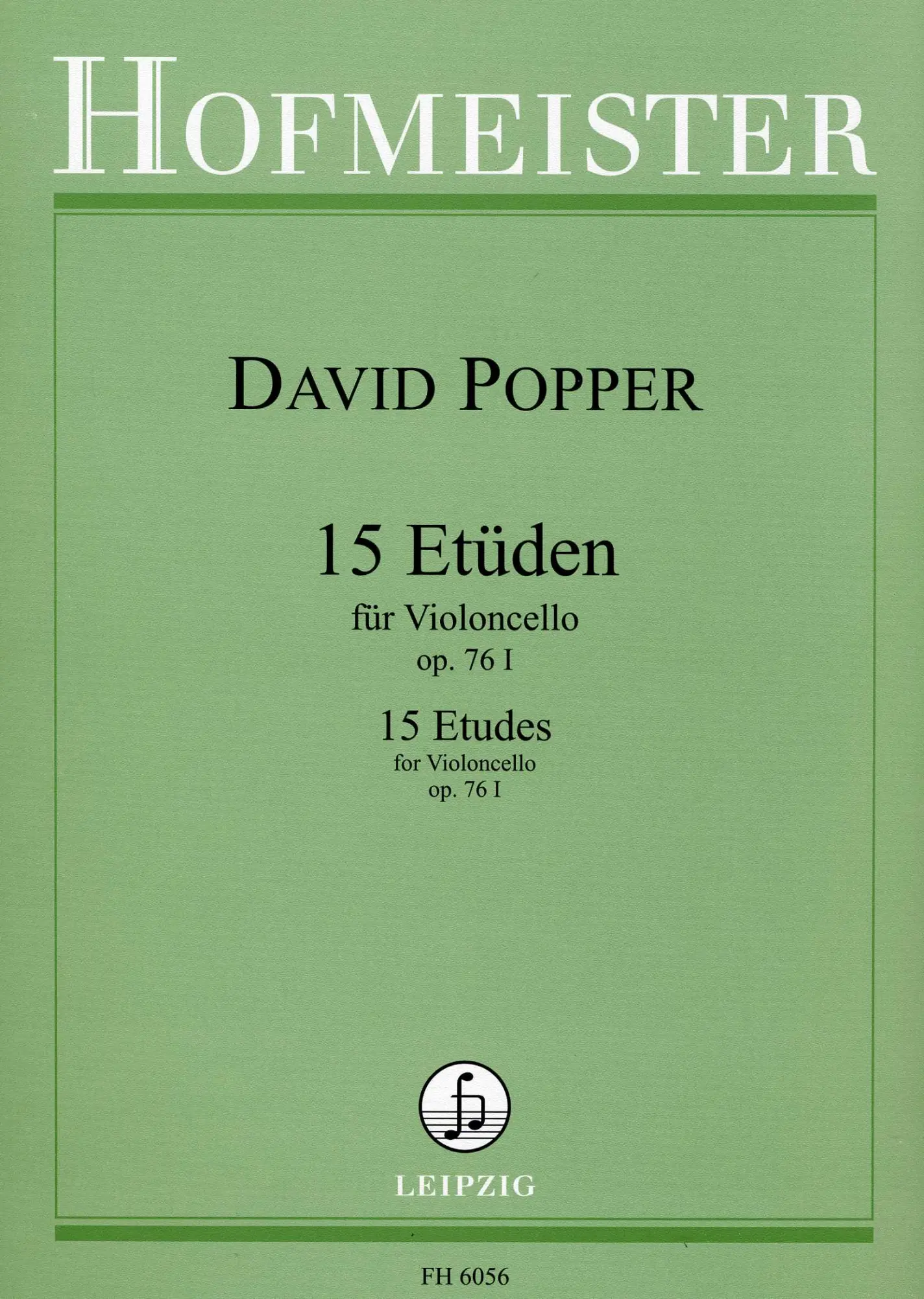 Cover: 9790203460565 | 15 Etüden für Violoncello op.76/1 | Dt/engl - Noten | David Popper