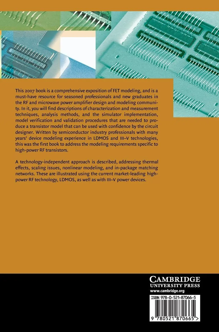 Rückseite: 9780521870665 | Modeling and Characterization of RF and Microwave Power FETs | Buch