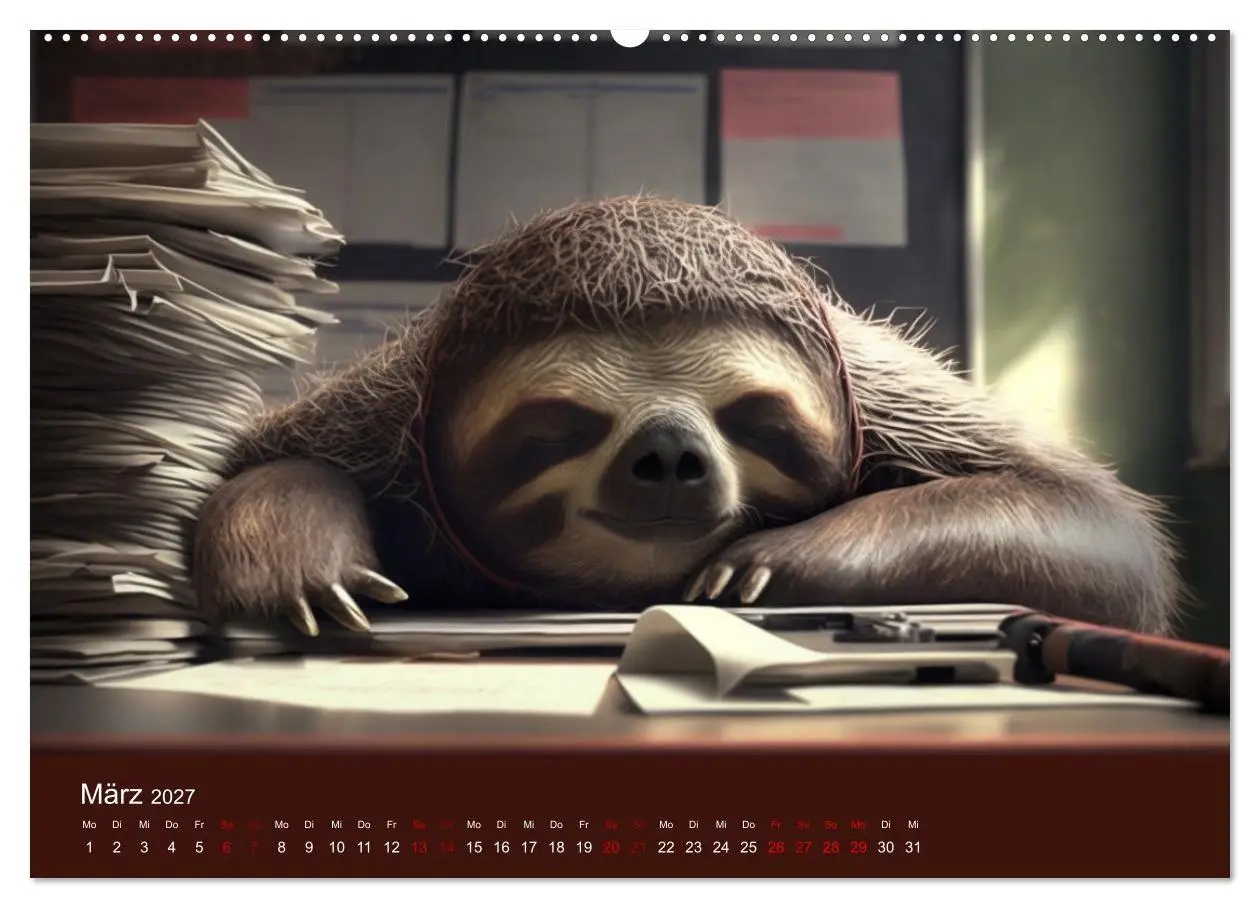 Bild: 9783569330665 | Der Kalender für echte Faultiere (hochwertiger Premium Wandkalender...