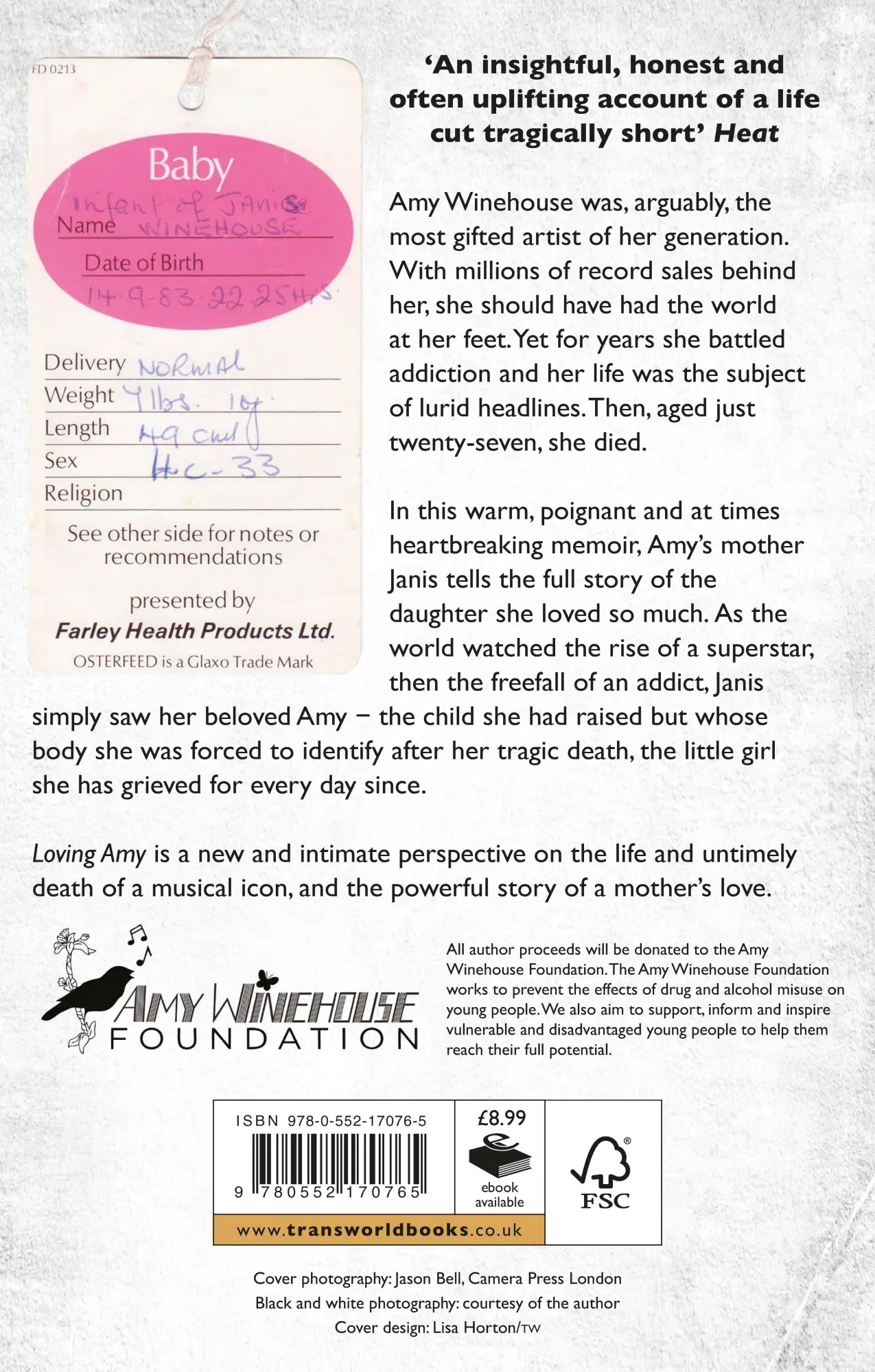 Rückseite: 9780552170765 | Loving Amy | A Mother's Story | Janis Winehouse | Taschenbuch | 350 S.