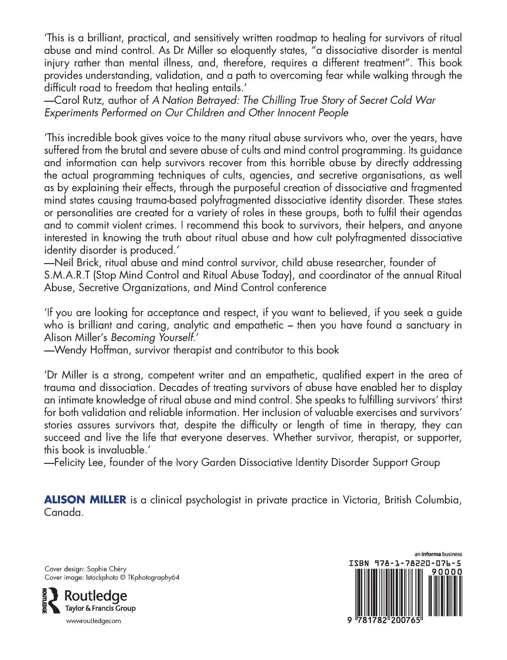 Rückseite: 9781782200765 | Becoming Yourself | Overcoming Mind Control and Ritual Abuse | Miller