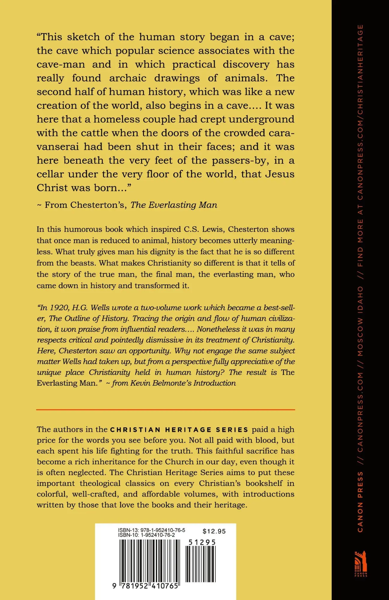 Rückseite: 9781952410765 | The Everlasting Man | G. K. Chesterton | Taschenbuch | Englisch | 2021