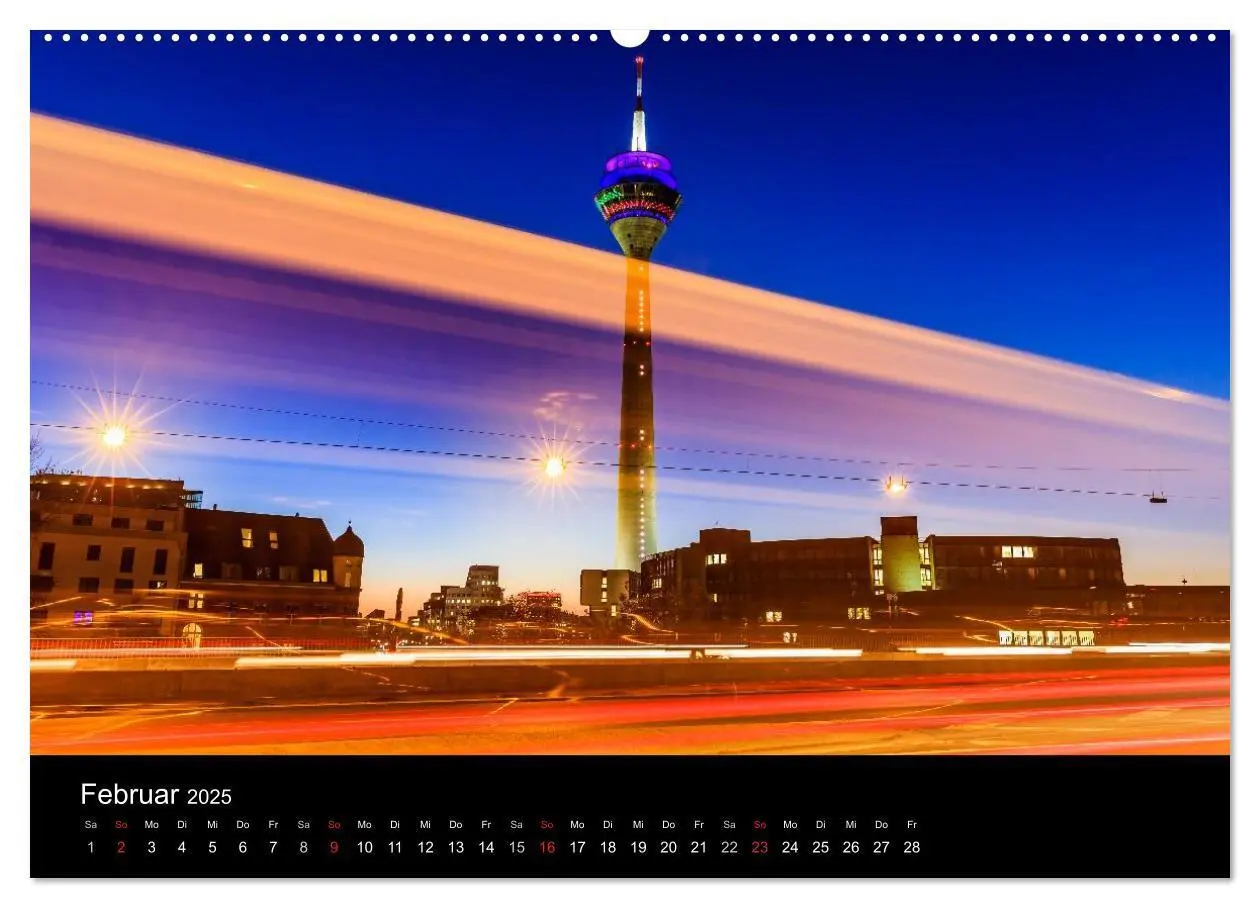 Bild: 9783435670765 | Düsseldorf bei Nacht (Wandkalender 2025 DIN A2 quer), CALVENDO...