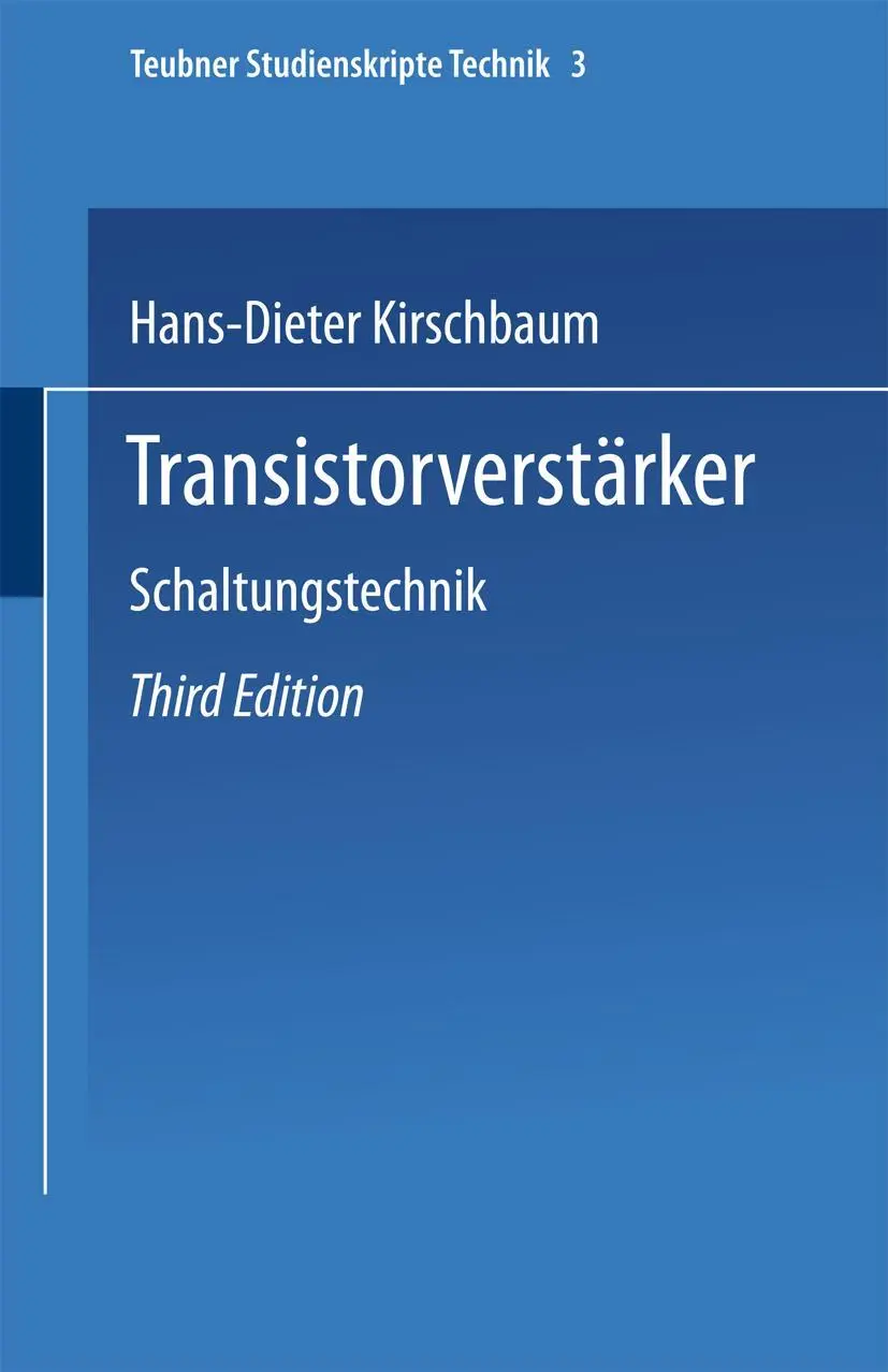 Cover: 9783519200765 | Transistorverstärker | Schaltungstechnik | Hans-Dieter Kirschbaum