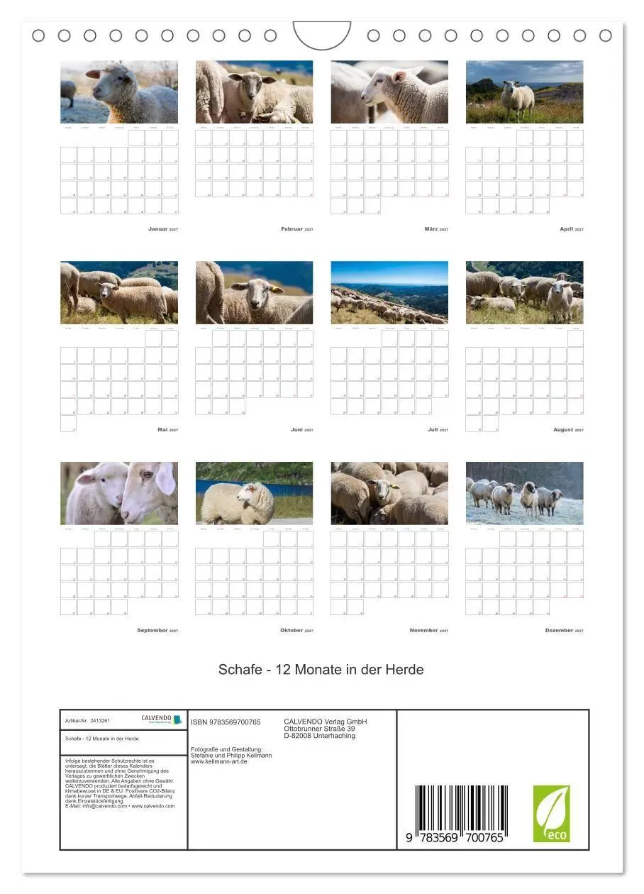 Bild: 9783569700765 | Schafe - 12 Monate in der Herde (Wandkalender 2027 DIN A4 hoch),...