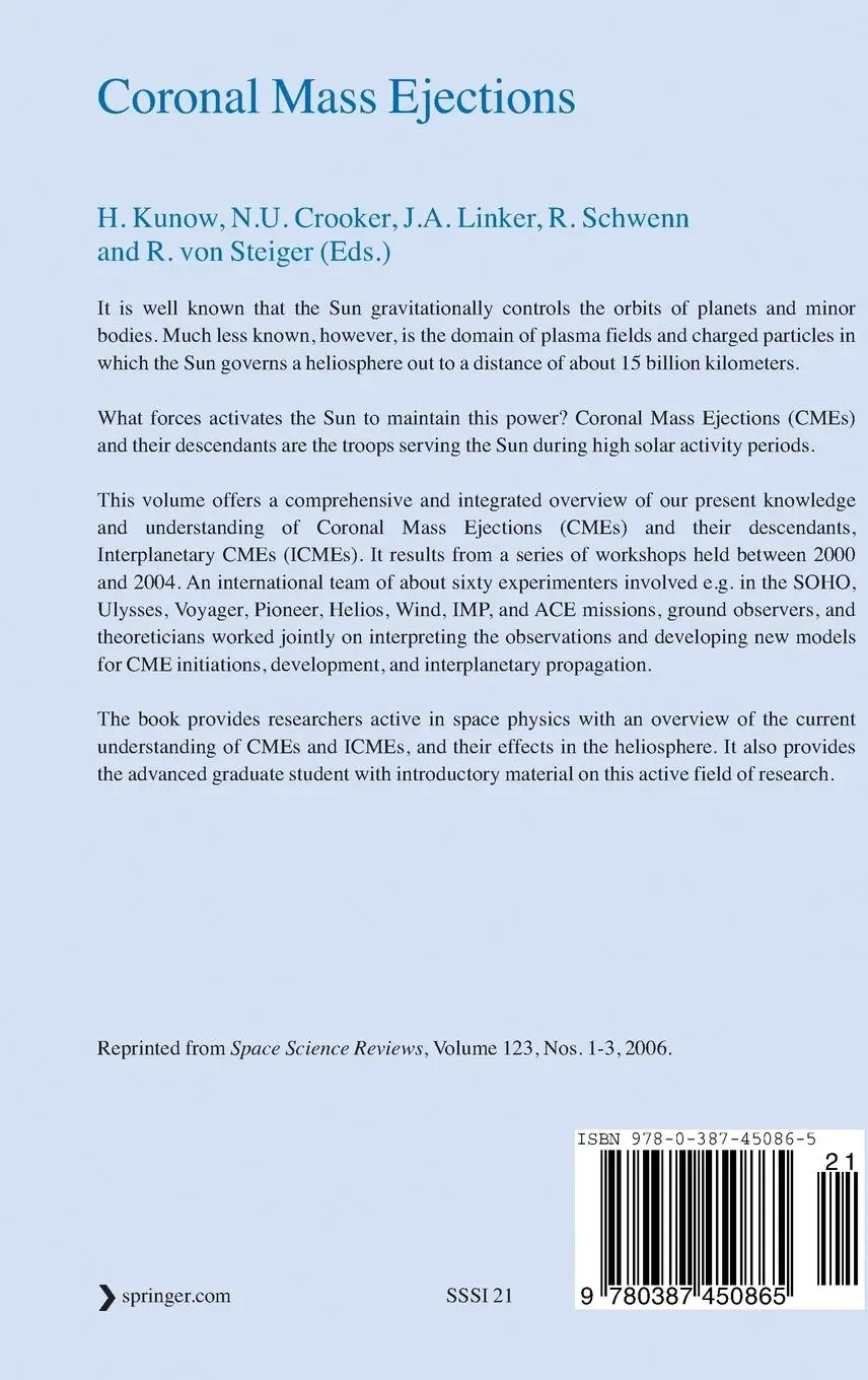 Rückseite: 9780387450865 | Coronal Mass Ejections | H. Kunow (u. a.) | Buch | vi | Englisch