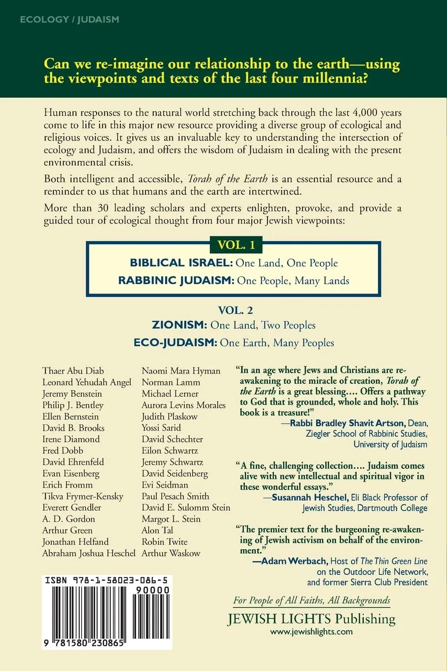 Rückseite: 9781580230865 | Torah of the Earth Vol 1 | Rabbi Arthur O. Waskow | Taschenbuch | 2000