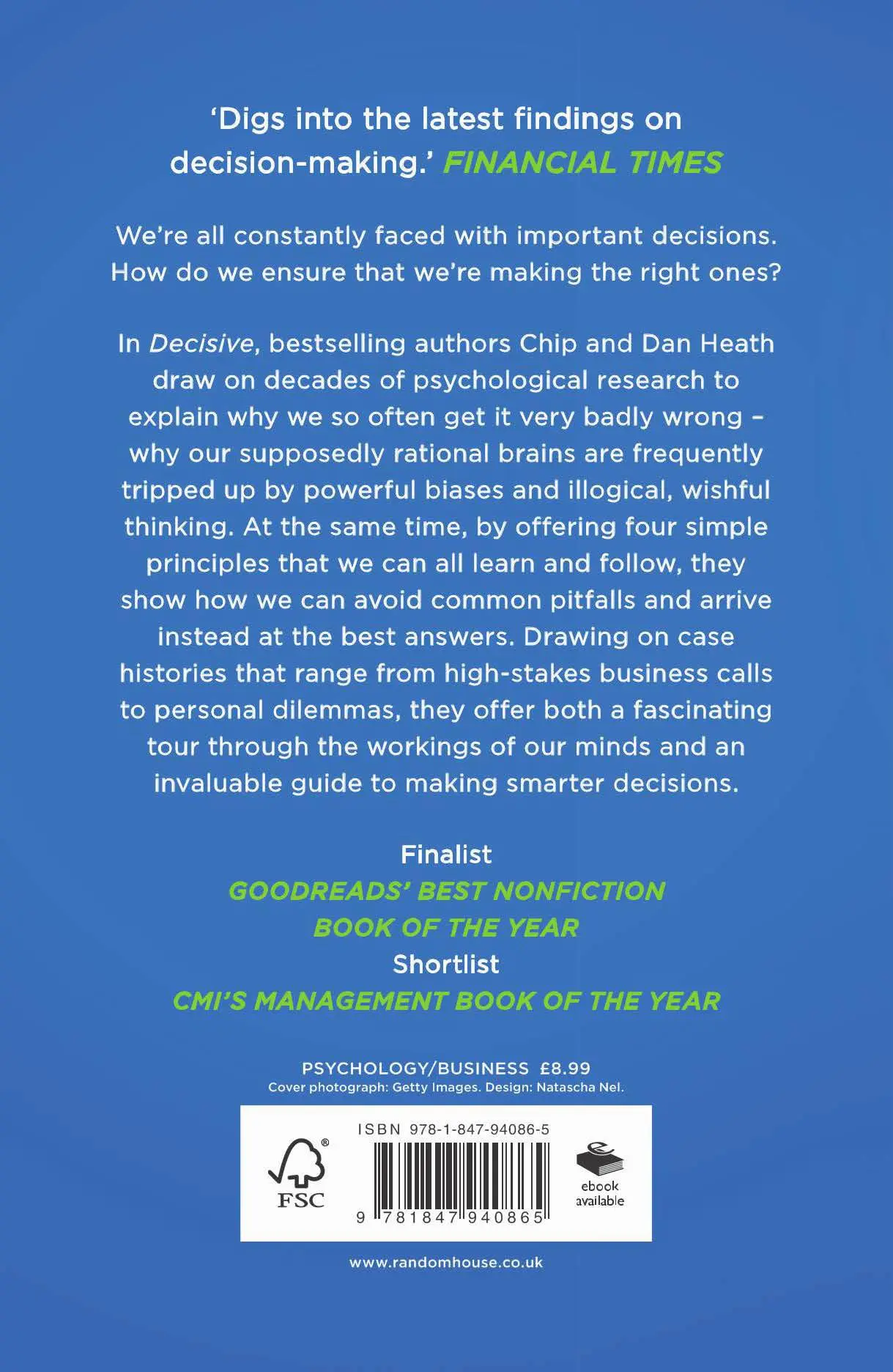 Rückseite: 9781847940865 | Decisive | How to Make Better Decisions | Chip Heath (u. a.) | Buch