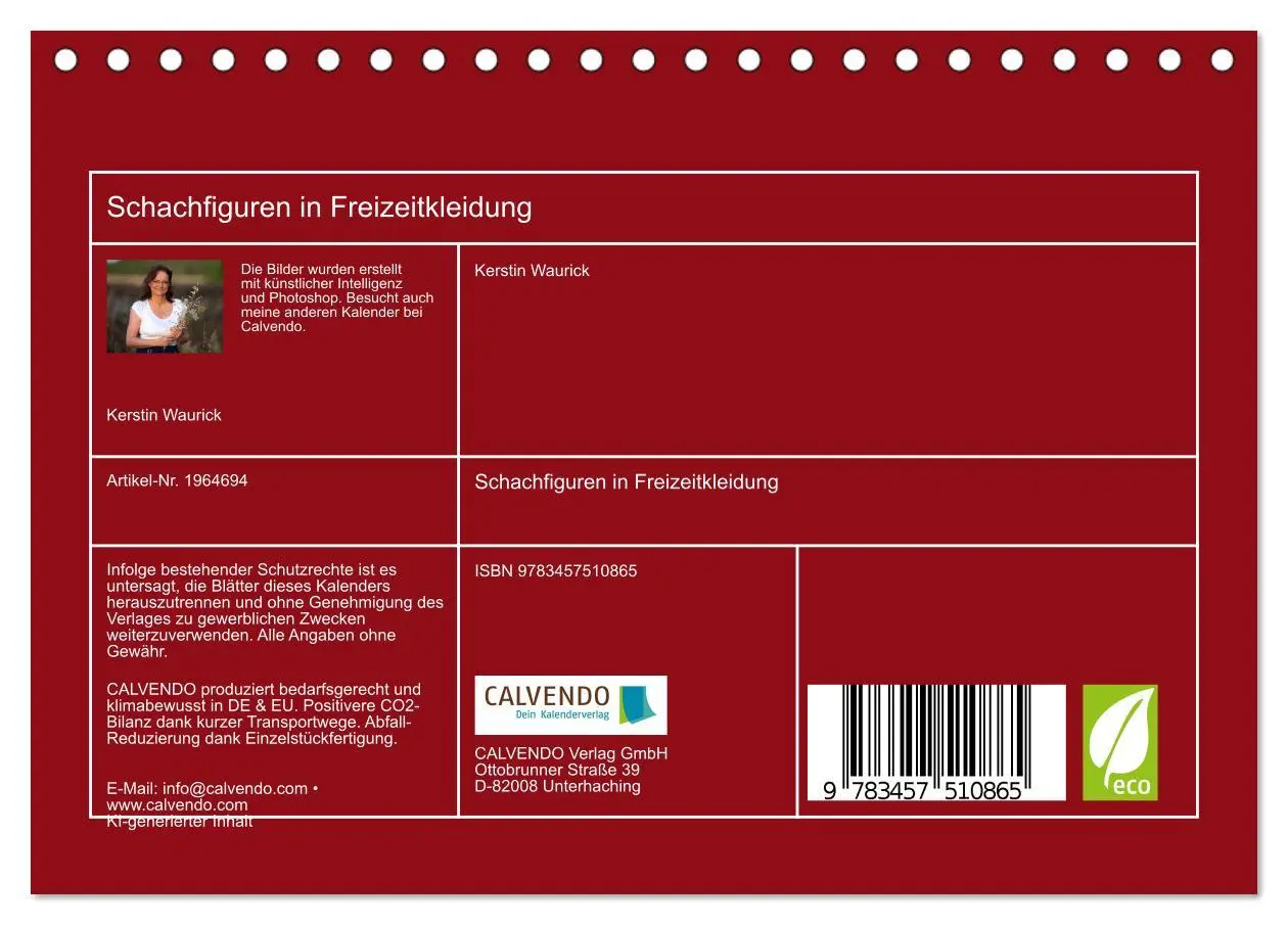 Bild: 9783457510865 | Schachfiguren in Freizeitkleidung (Tischkalender 2026 DIN A5 quer),...