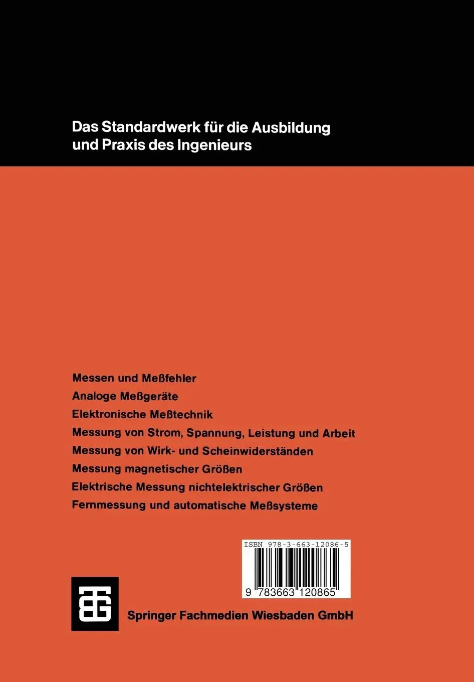 Rückseite: 9783663120865 | Elektrische Meßtechnik | Melchior Stöckl | Taschenbuch | xii | Deutsch