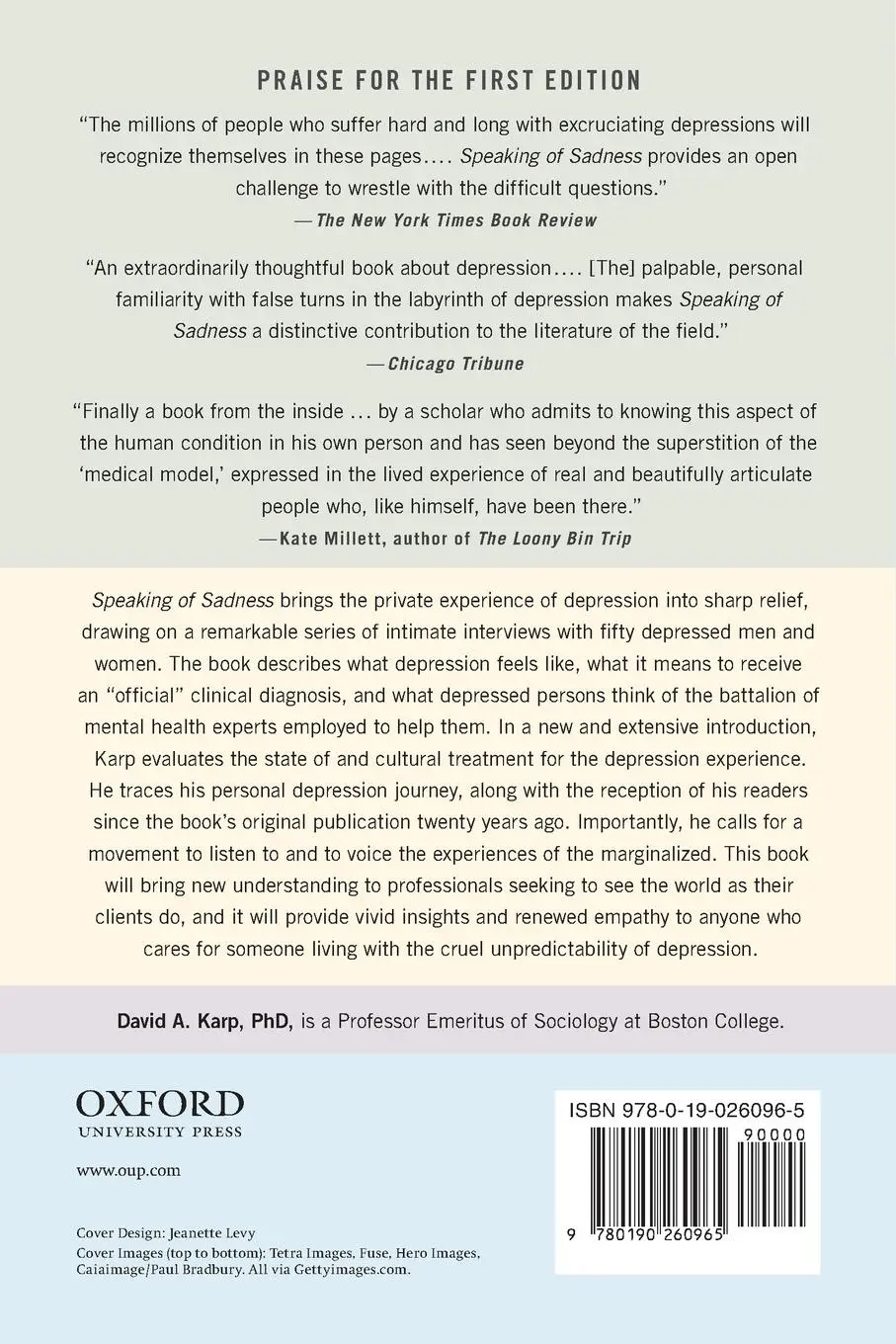Rückseite: 9780190260965 | Speaking of Sadness | David Allen Karp | Taschenbuch | Englisch | 2016